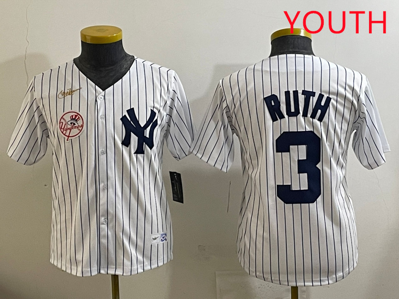 Youth New York Yankees 3 Ruth White 2025 Nike MLB jersey style 2
